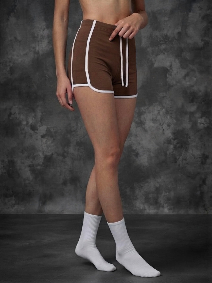 Women's High Rise Color Block Yoga Shorts