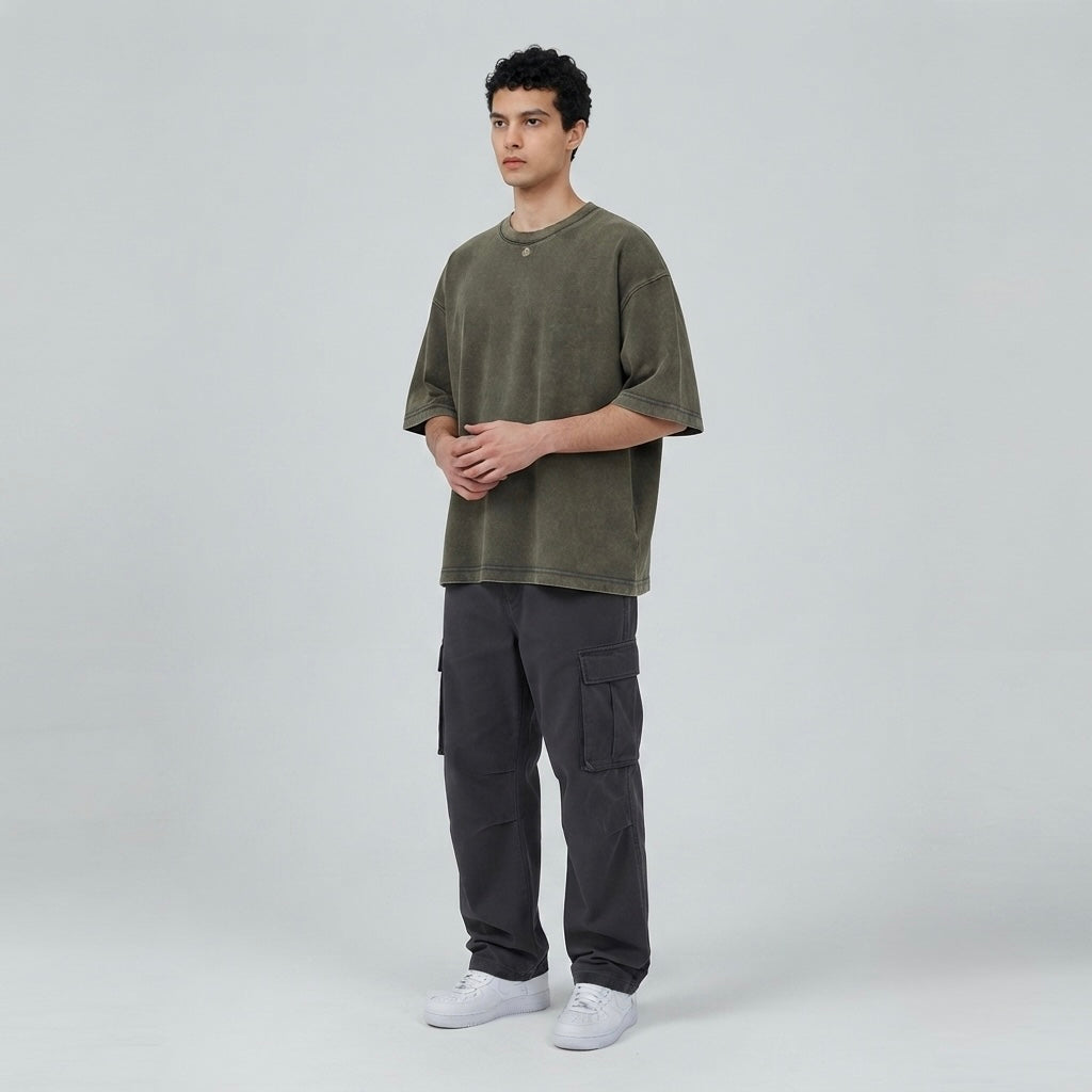 Unisex Heavyweight Mineral Wash Boxy T-Shirt