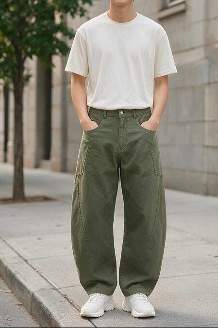 Men's Barrel Leg Pants