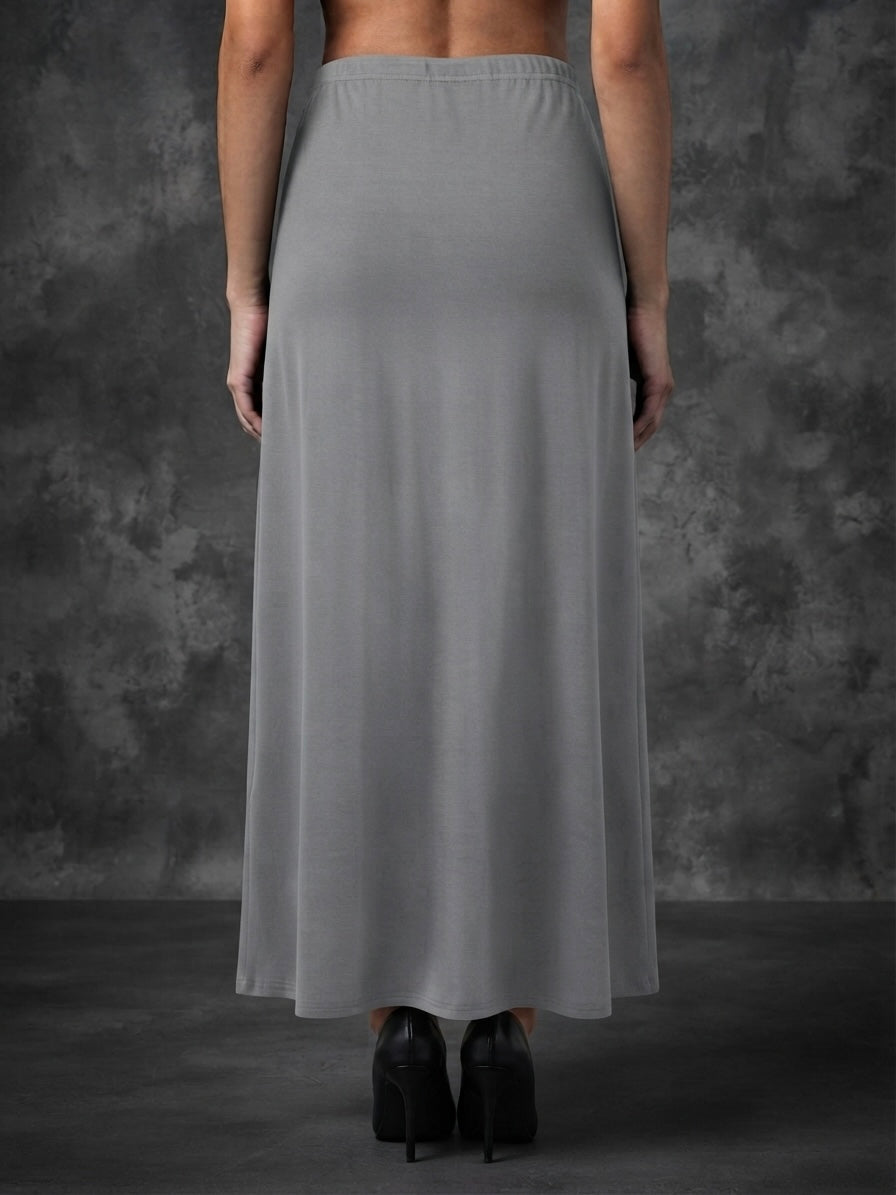 Women's Solid Color Knit Maxi Skirt