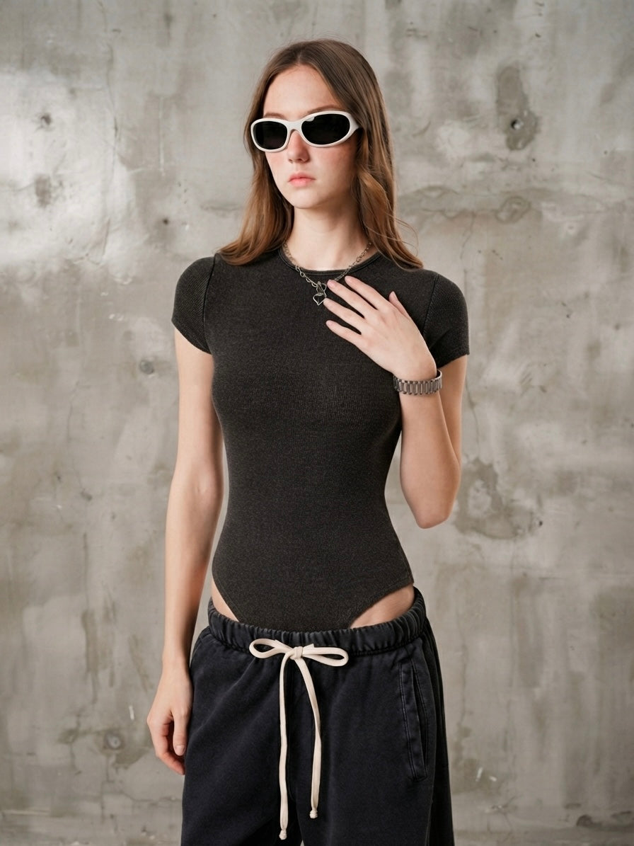 Women's Mineral Wash Crewneck Bodysuit