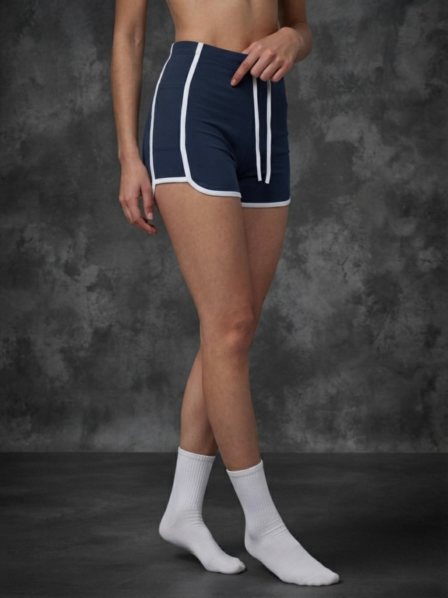 Women's High Rise Color Block Yoga Shorts