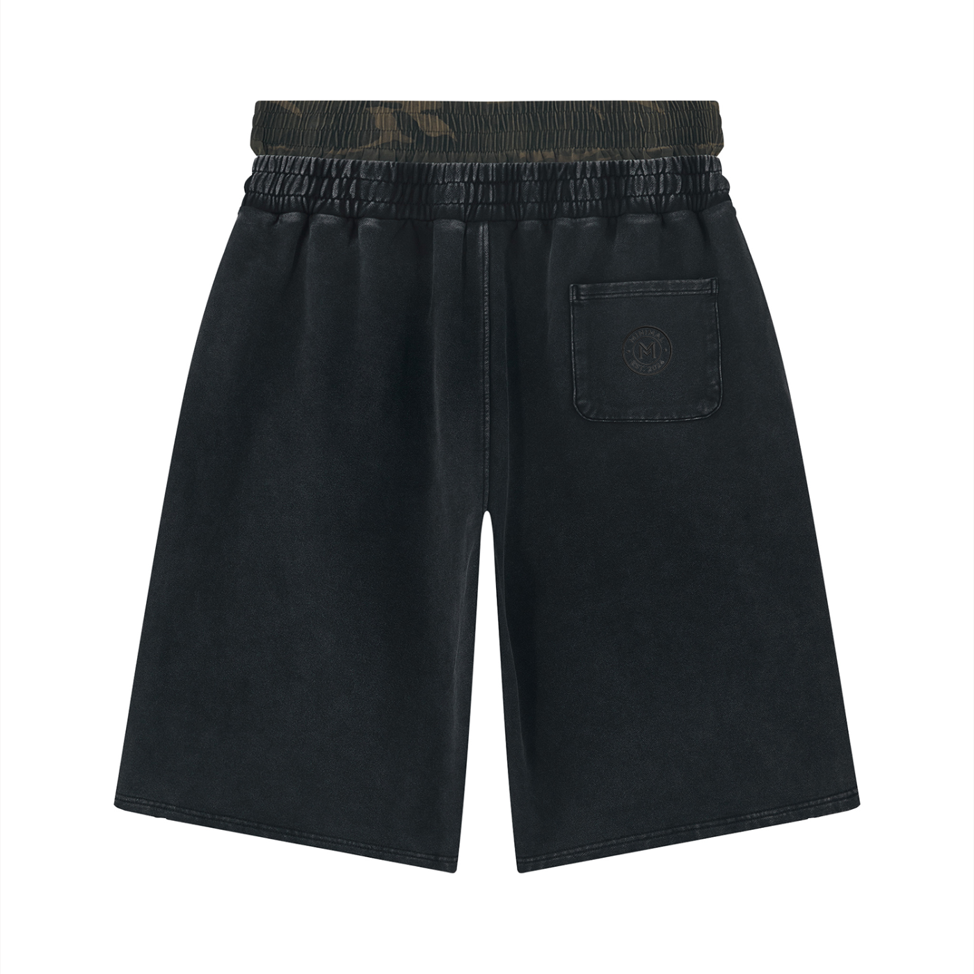 Unisex Vintage Wash Distressed Wide Leg Shorts