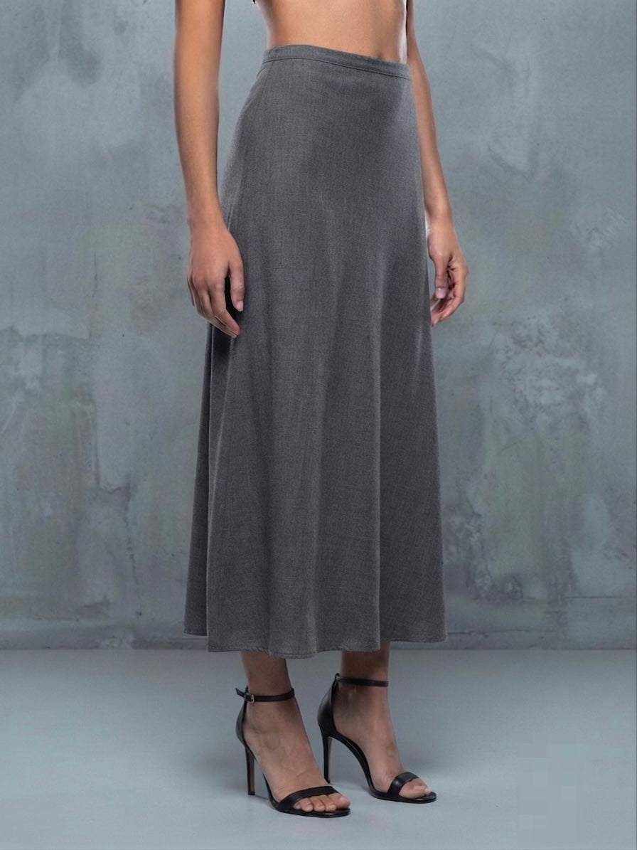 Women's Solid Color Knit Maxi Skirt