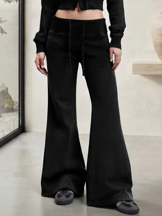 Vintage Washed Flared Fleece Pants