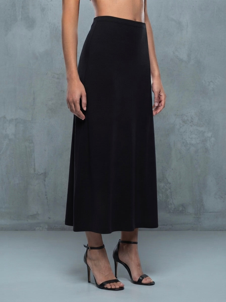 Women's Solid Color Knit Maxi Skirt