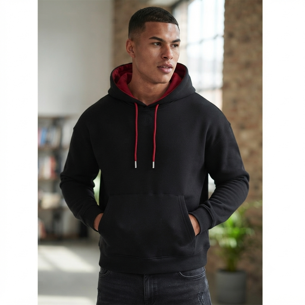 Contrast Drawstring Hoodie