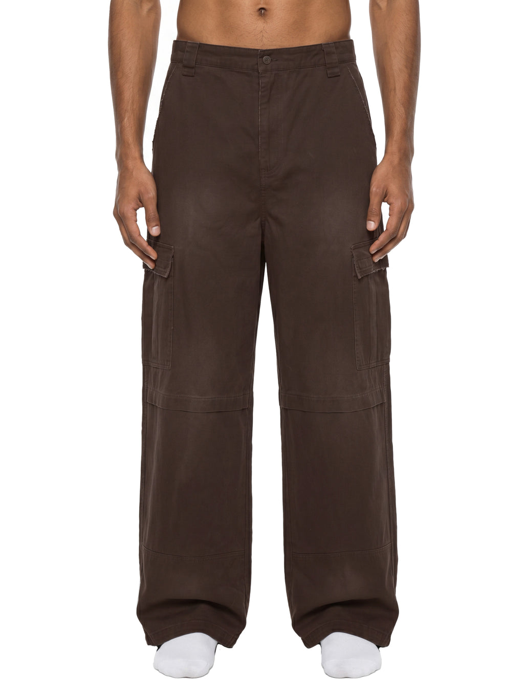 Unisex Sunfade Washed Fleece Cargo Pants